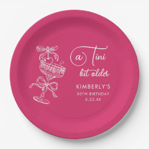 Trendy Cocktail A Tini Bit Older 30th Birthday Paper Plate