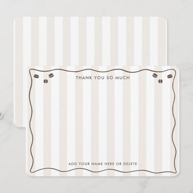 Trendy Coffee Beans Espresso Martini Bridal Shower Thank You Card (Front/Back)