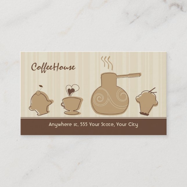 Trendy Coffee Business Card (Front)