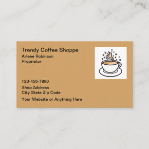 Trendy Coffee Shop Bistro Cafe Business Card