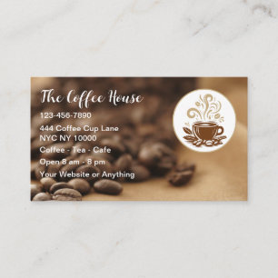 Trendy Coffee Shop Sidewalk Cafe Business Card