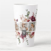Trendy Collage Family Photo Colourful Flowers Gift Latte Mug (Front)