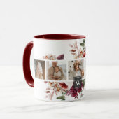 Trendy Collage Family Photo Colourful Flowers Gift Mug (Front Left)