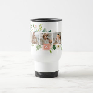 Trendy Collage Family Photo With Flowers Gift Travel Mug