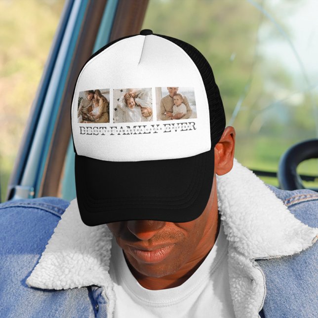 Trendy Collage Photo & Best Family Ever Best Gift Trucker Hat (Creator Uploaded)