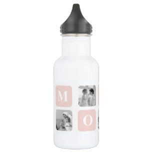Trendy Collage Photo & Pastel Pink Best Mummy Gift 532 Ml Water Bottle