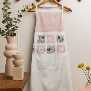Trendy Collage Photo & Pastel Pink Best Mummy Gift Apron