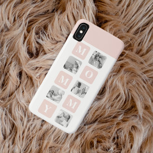 Trendy Collage Photo & Pastel Pink Best Mummy Gift Case-Mate iPhone Case