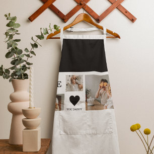 Trendy Collage Photo & We Love You Daddy Gift Apron