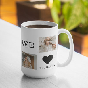 Trendy Collage Photo & We Love You Daddy Gift Coffee Mug