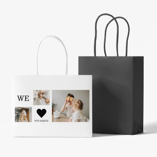Trendy Collage Photo & We Love You Daddy Gift Large Gift Bag