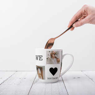 Trendy Collage Photo & We Love You Daddy Gift Latte Mug