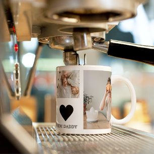 Trendy Collage Photo & We Love You Daddy Gift Mug