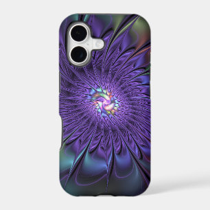 Trendy Colorful Modern Abstract Fractal Flower