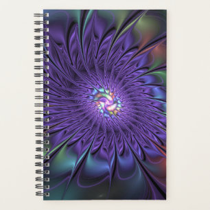 Trendy Colorful Modern Abstract Fractal Flower Planner