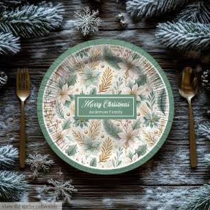 Trendy Colors Paper Plates Sage Green Christmas
