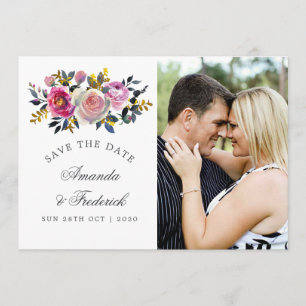 Trendy Colorway Watercolor Floral Save the Date