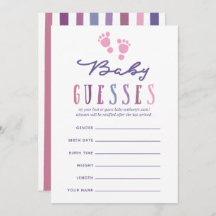 Trendy colorways Girl Baby Shower Baby Guesses Invitation