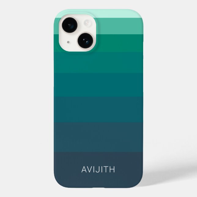 Trendy Colour Blocks Blue customisable sign Case-Mate iPhone Case (Back)