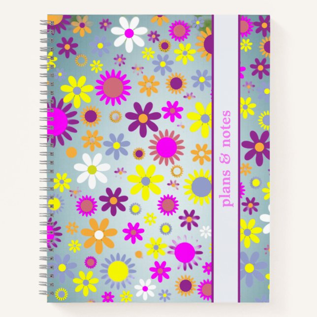 Trendy coloured floral Notebooks (Front)