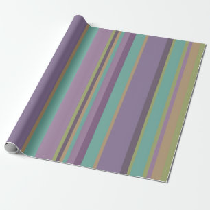 Trendy Coloured Stripes Pattern Wrapping Paper