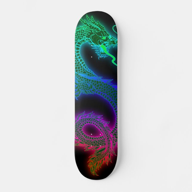 Trendy Colourful Chinese Dragon Skateboard (Front)