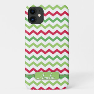 Trendy Colourful Christmas Chevron Pattern iPhone 11 Case