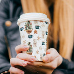 Trendy Colourful Christmas Pattern | Watercolor Paper Cups<br><div class="desc">Trendy Colourful Christmas Pattern | Watercolor</div>