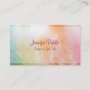 Trendy Colourful Design Elegant Modern Abstract Ar Business Card