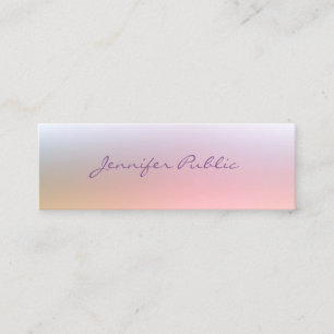 Trendy Colourful Elegant Script Professional Simpl Mini Business Card