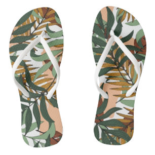 Trendy Colourful Exotic Leaves Plants Thongs