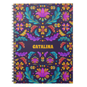 Trendy Colourful Fiesta Mexican Flower Quinceanera Notebook