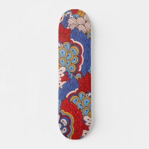 Trendy Colourful Fun Modern Abstract Floral Patter Skateboard