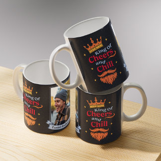 Trendy Colourful Funny King Quote Typography Photo Coffee Mug