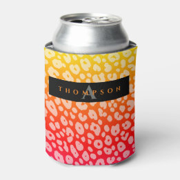 Trendy Colourful Gradient Jaguar Print Pattern Nam Can Cooler