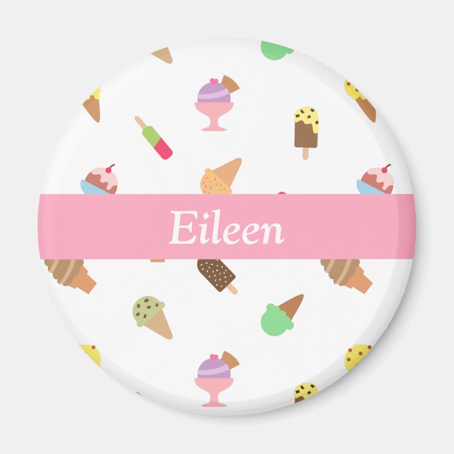 Trendy Colourful Ice Cream Pattern For Her Magnet (Front)