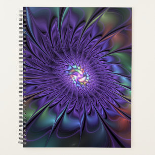 Trendy Colourful Modern Abstract Fractal Flower Planner