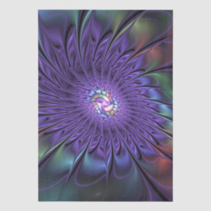 Trendy Colourful Modern Abstract Fractal Flower Tissue Paper