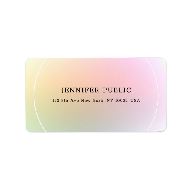 Trendy Colourful Modern Elegant Simple Template Label (Front)