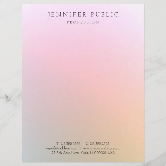 Trendy Colourful Modern Professional Template Custom Letterhead (Front)