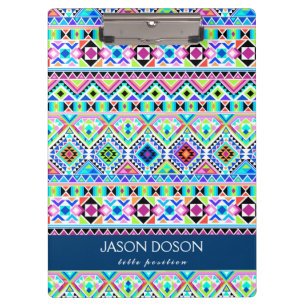 Trendy Colourful Native Aztec Tribal Clipboard