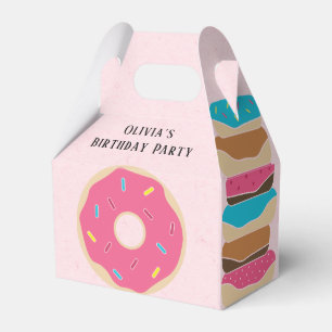 Trendy Colourful Pink Sprinkle Doughnut Girl Birth Favour Box