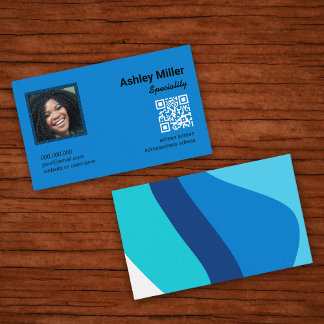 Trendy Colourful QR Code photo Business Card