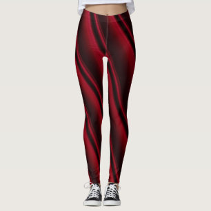 Trendy Colourful Red and Black Paint Swirl Leggin Leggings