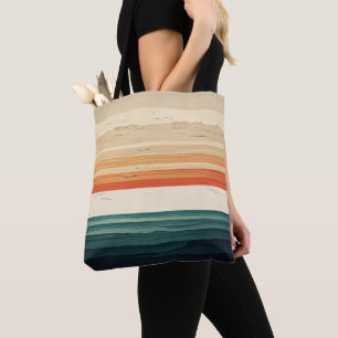 Trendy Colourful Stripped Acrylic paint tote bag