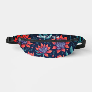 Trendy Colourful Succulents Garden Floral Pattern Bum Bags