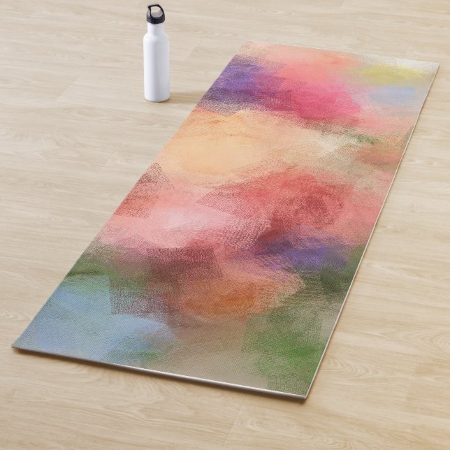 Trendy Colourful Template Abstract Art Blue Red Yoga Mat (In Situ)