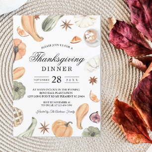 Trendy Colourful Watercolor Pumpkin   Autumn Vibes Invitation