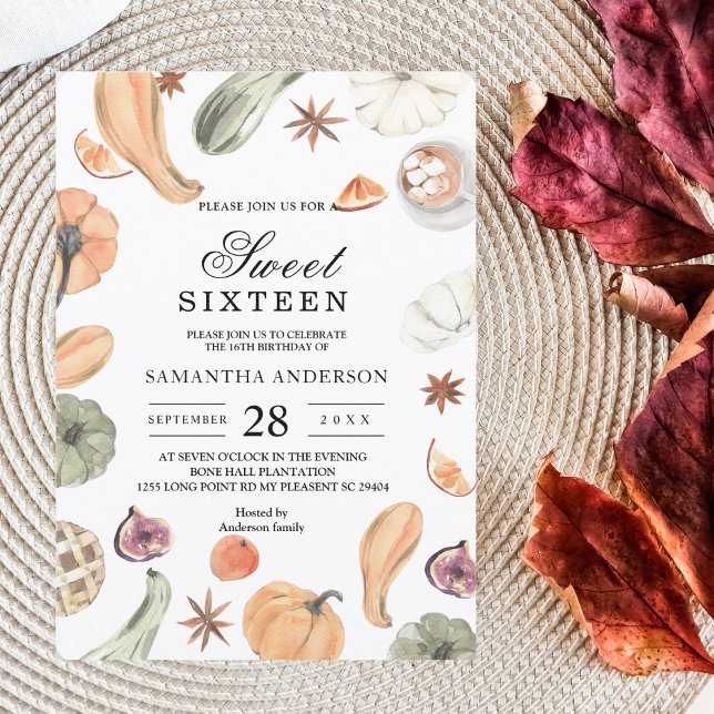 Trendy Colourful Watercolor Pumpkin | Autumn Vibes Invitation (Creator Uploaded)