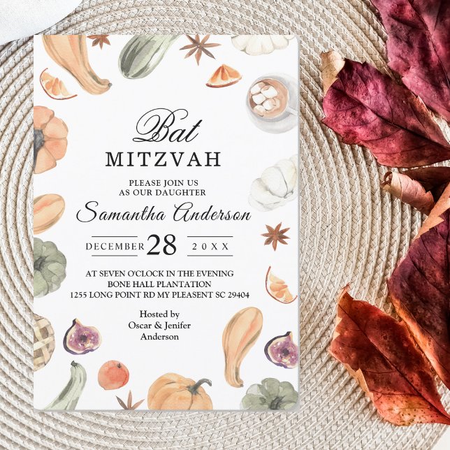 Trendy Colourful Watercolor Pumpkin | Autumn Vibes Invitation (Creator Uploaded)